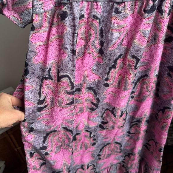 NIC + ZOE Petal Patch Floral Woven Square Neck Elbow Sleeve Ruffle Midi Dress - Picture 8 of 10